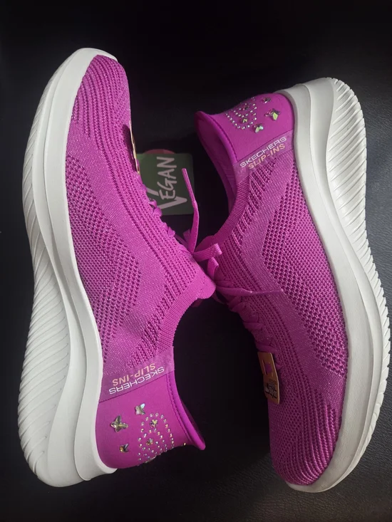 Skechers Hands Free Slip-ins Ultra Flex 4.0 Gemstone Glow Fuchsia/Pink Size 7.5 - Picture 2 of 8
